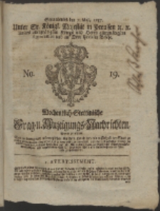 Wochentlich-Stettinische Frag- und Anzeigungs-Nachrichten. 1757 No. 19 + Anhang
