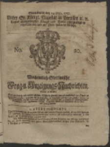Wochentlich-Stettinische Frag- und Anzeigungs-Nachrichten. 1757 No. 20 + Anhang