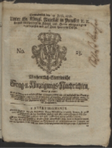 Wochentlich-Stettinische Frag- und Anzeigungs-Nachrichten. 1757 No. 25 + Anhang