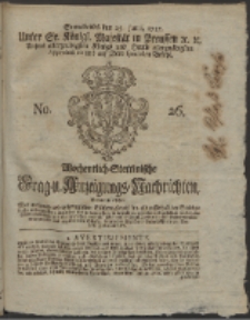 Wochentlich-Stettinische Frag- und Anzeigungs-Nachrichten. 1757 No. 26 + Anhang