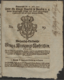 Wochentlich-Stettinische Frag- und Anzeigungs-Nachrichten. 1757 No. 29 + Anhang