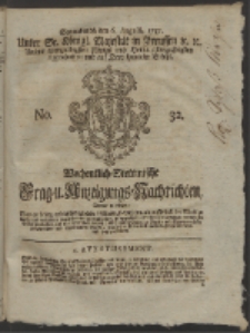 Wochentlich-Stettinische Frag- und Anzeigungs-Nachrichten. 1757 No. 32 + Anhang