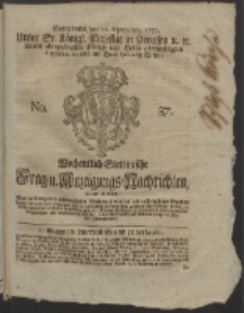 Wochentlich-Stettinische Frag- und Anzeigungs-Nachrichten. 1757 No. 37 + Anhang