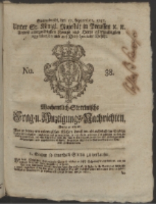 Wochentlich-Stettinische Frag- und Anzeigungs-Nachrichten. 1757 No. 38 + Anhang