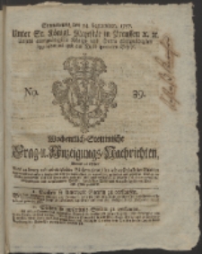 Wochentlich-Stettinische Frag- und Anzeigungs-Nachrichten. 1757 No. 39