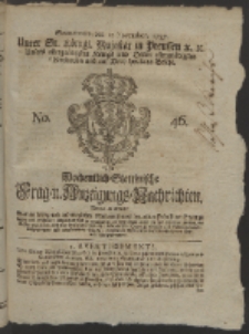 Wochentlich-Stettinische Frag- und Anzeigungs-Nachrichten. 1757 No. 46