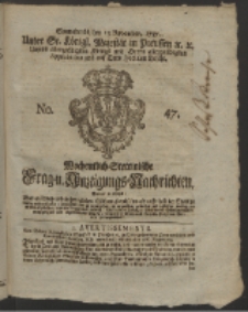 Wochentlich-Stettinische Frag- und Anzeigungs-Nachrichten. 1757 No. 47 + Anhang