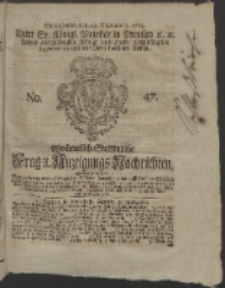 Wochentlich-Stettinische Frag- und Anzeigungs-Nachrichten. 1765 No. 47 + Anhang