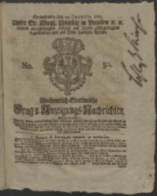 Wochentlich-Stettinische Frag- und Anzeigungs-Nachrichten. 1765 No. 50 + Anhang