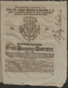 Wochentlich-Stettinische Frag- und Anzeigungs-Nachrichten. 1765 No. 52 + Anhang