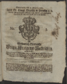 Wochentlich-Stettinische Frag- und Anzeigungs-Nachrichten. 1760 No. 3 + Anhang