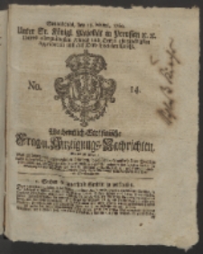 Wochentlich-Stettinische Frag- und Anzeigungs-Nachrichten. 1760 No. 14 + Anhang