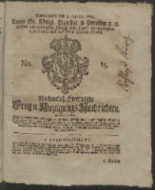 Wochentlich-Stettinische Frag- und Anzeigungs-Nachrichten. 1760 No. 15 + Anhang