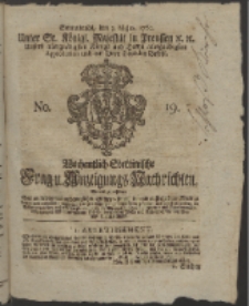 Wochentlich-Stettinische Frag- und Anzeigungs-Nachrichten. 1760 No. 19 + Anhang