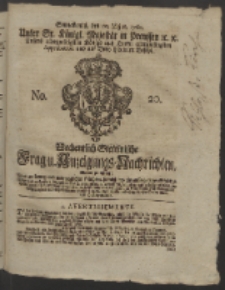Wochentlich-Stettinische Frag- und Anzeigungs-Nachrichten. 1760 No. 20 + Anhang