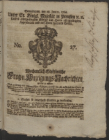 Wochentlich-Stettinische Frag- und Anzeigungs-Nachrichten. 1760 No. 27