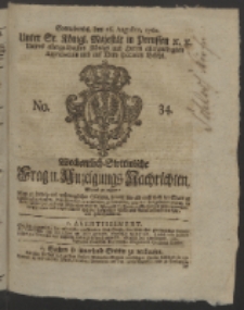 Wochentlich-Stettinische Frag- und Anzeigungs-Nachrichten. 1760 No. 34 + Anhang