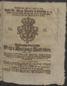 Wochentlich-Stettinische Frag- und Anzeigungs-Nachrichten. 1760 No. 36 + Anhang