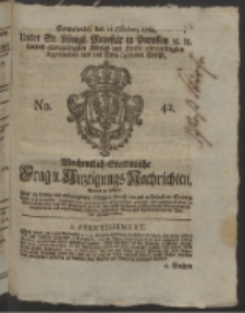 Wochentlich-Stettinische Frag- und Anzeigungs-Nachrichten. 1760 No. 42