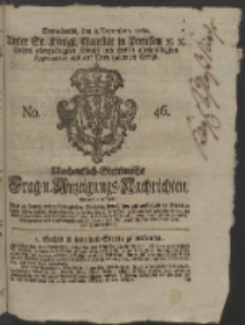 Wochentlich-Stettinische Frag- und Anzeigungs-Nachrichten. 1760 No. 46