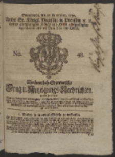 Wochentlich-Stettinische Frag- und Anzeigungs-Nachrichten. 1760 No. 48