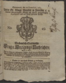 Wochentlich-Stettinische Frag- und Anzeigungs-Nachrichten. 1760 No. 49