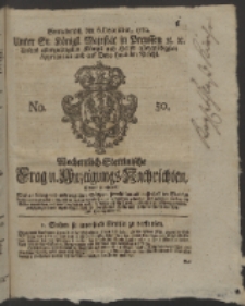 Wochentlich-Stettinische Frag- und Anzeigungs-Nachrichten. 1760 No. 50 + Anhang