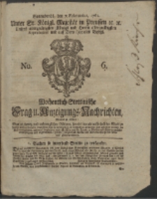 Wochentlich-Stettinische Frag- und Anzeigungs-Nachrichten. 1761 No. 6 + Anhang