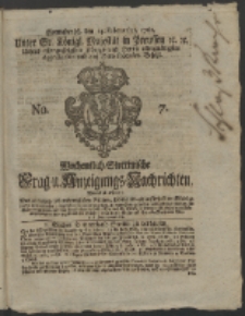 Wochentlich-Stettinische Frag- und Anzeigungs-Nachrichten. 1761 No. 7 + Anhang