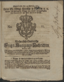 Wochentlich-Stettinische Frag- und Anzeigungs-Nachrichten. 1761 No. 11 + Anhang