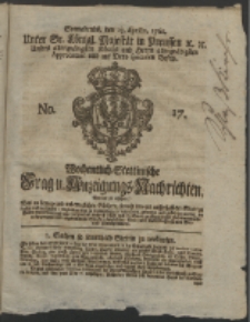 Wochentlich-Stettinische Frag- und Anzeigungs-Nachrichten. 1761 No. 17 + Anhang
