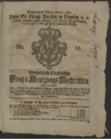 Wochentlich-Stettinische Frag- und Anzeigungs-Nachrichten. 1761 No. 22 + Anhang