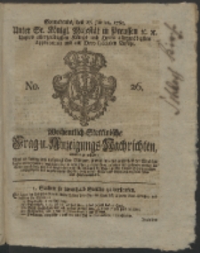 Wochentlich-Stettinische Frag- und Anzeigungs-Nachrichten. 1761 No. 26 + Anhang