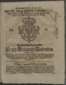 Wochentlich-Stettinische Frag- und Anzeigungs-Nachrichten. 1761 No. 28 + Anhang