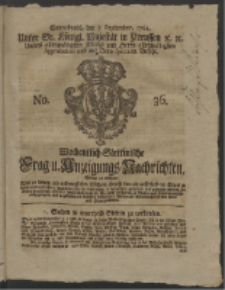 Wochentlich-Stettinische Frag- und Anzeigungs-Nachrichten. 1761 No. 36