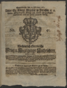 Wochentlich-Stettinische Frag- und Anzeigungs-Nachrichten. 1761 No. 41
