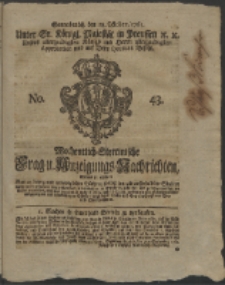 Wochentlich-Stettinische Frag- und Anzeigungs-Nachrichten. 1761 No. 43
