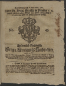 Wochentlich-Stettinische Frag- und Anzeigungs-Nachrichten. 1761 No. 45