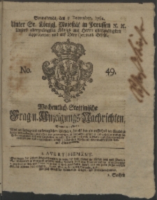 Wochentlich-Stettinische Frag- und Anzeigungs-Nachrichten. 1761 No. 49 + Anhang
