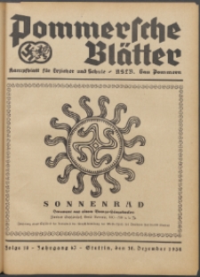 Pommersche Bl&auml;tter : Kampfblatt f&uuml;r Erzieher und Schule. Jg.63, 1938 Folge 18
