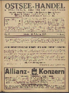 Ostsee-Handel : Wirtschaftszeitschrift für der Wirtschaftsgebiet des Gaues Pommern und der Ostsee und Südostländer. Jg. 6, 1926 Nr. 4