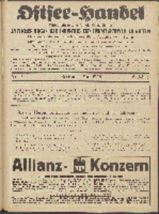 Ostsee-Handel : Wirtschaftszeitschrift für der Wirtschaftsgebiet des Gaues Pommern und der Ostsee und Südostländer. Jg. 6, 1926 Nr. 9