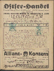 Ostsee-Handel : Wirtschaftszeitschrift für der Wirtschaftsgebiet des Gaues Pommern und der Ostsee und Südostländer. Jg. 7, 1927 Nr. 1