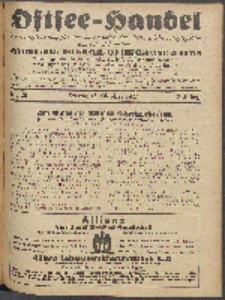 Ostsee-Handel : Wirtschaftszeitschrift für der Wirtschaftsgebiet des Gaues Pommern und der Ostsee und Südostländer. Jg. 7, 1927 Nr. 20