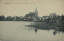Freienwalde, Partie am Staritz-See mit Blick auf die Stadt