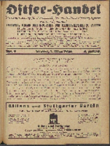 Ostsee-Handel : Wirtschaftszeitschrift für der Wirtschaftsgebiet des Gaues Pommern und der Ostsee und Südostländer. Jg. 8, 1928 Nr. 9