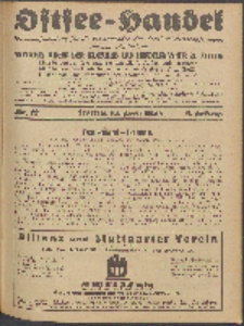Ostsee-Handel : Wirtschaftszeitschrift für der Wirtschaftsgebiet des Gaues Pommern und der Ostsee und Südostländer. Jg. 8, 1928 Nr. 12