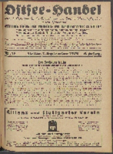 Ostsee-Handel : Wirtschaftszeitschrift für der Wirtschaftsgebiet des Gaues Pommern und der Ostsee und Südostländer. Jg. 8, 1928 Nr. 17