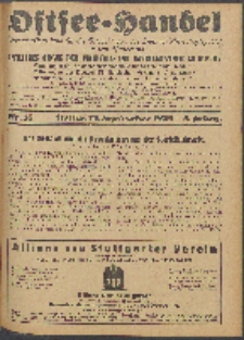 Ostsee-Handel : Wirtschaftszeitschrift für der Wirtschaftsgebiet des Gaues Pommern und der Ostsee und Südostländer. Jg. 8, 1928 Nr. 18