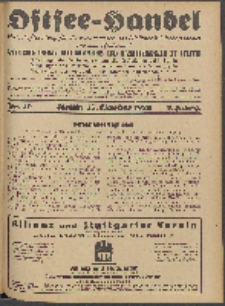 Ostsee-Handel : Wirtschaftszeitschrift für der Wirtschaftsgebiet des Gaues Pommern und der Ostsee und Südostländer. Jg. 8, 1928 Nr. 20